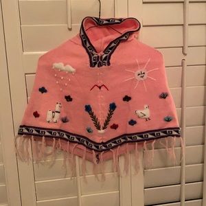 Adorable pink Shaw with hood